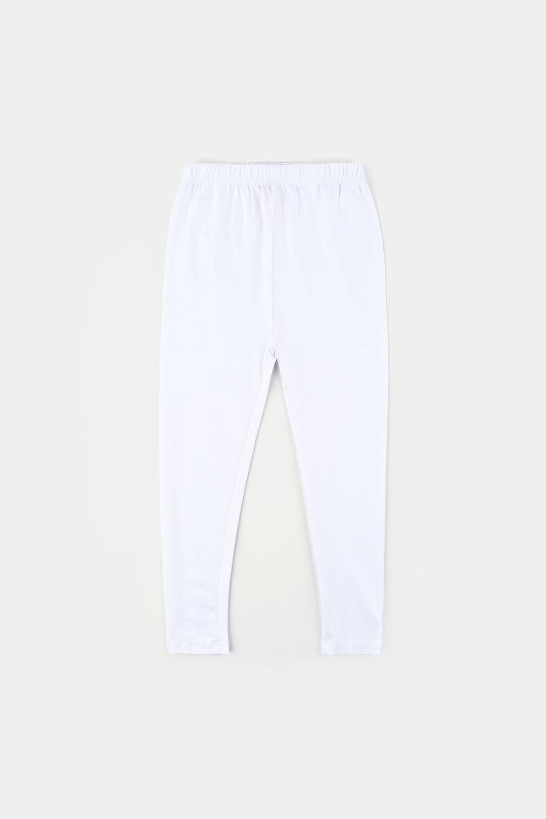 Girls Jersey/Terry Tights -White