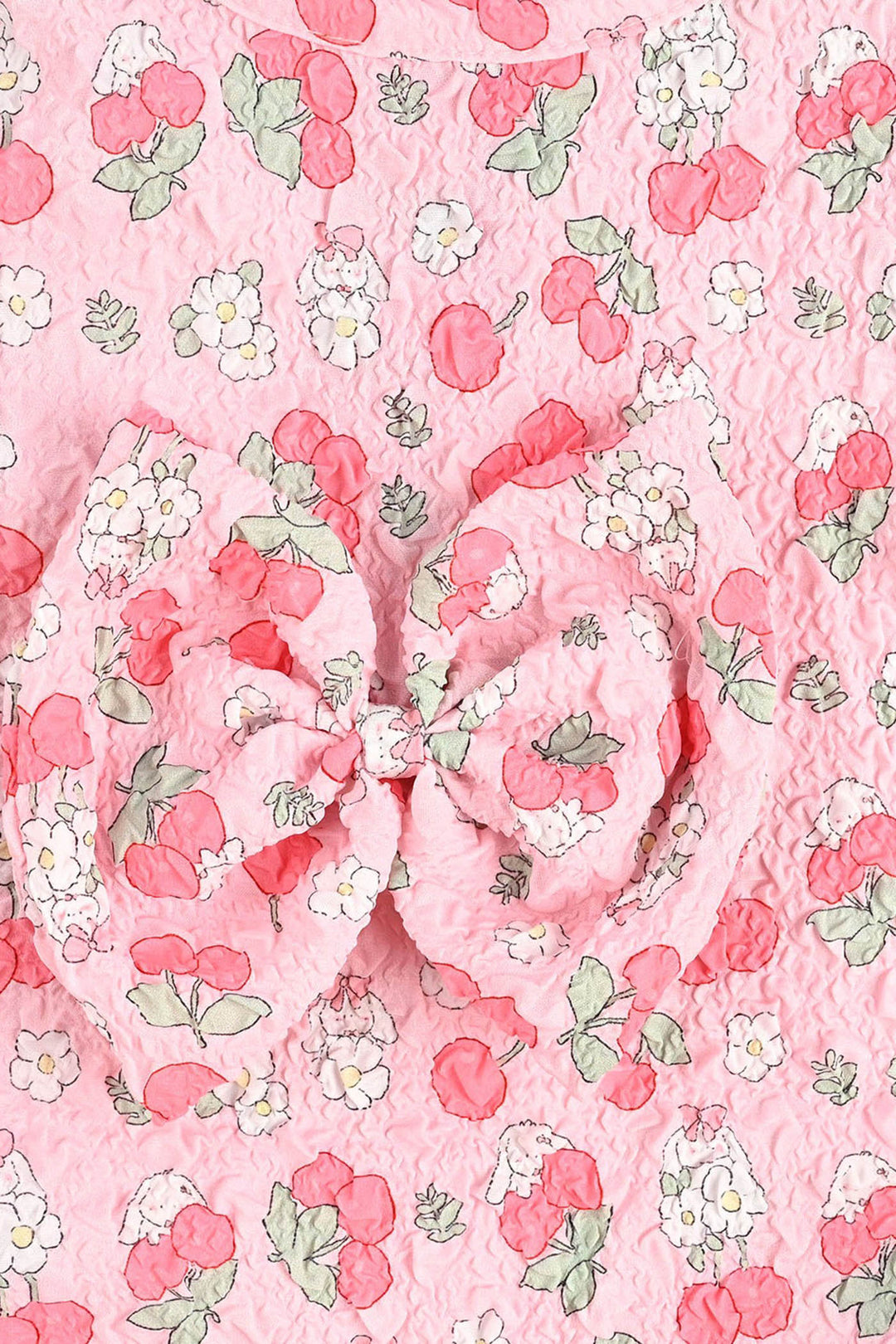 Infant Girls Poly Crinkle Casual Top Cherry-Pink