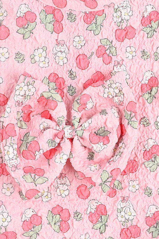 Infant Girls Poly Crinkle Casual Top Cherry-Pink