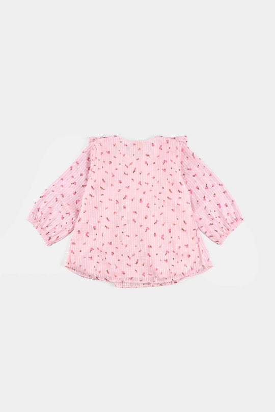 Girls Chiffon Casual Top-Pink