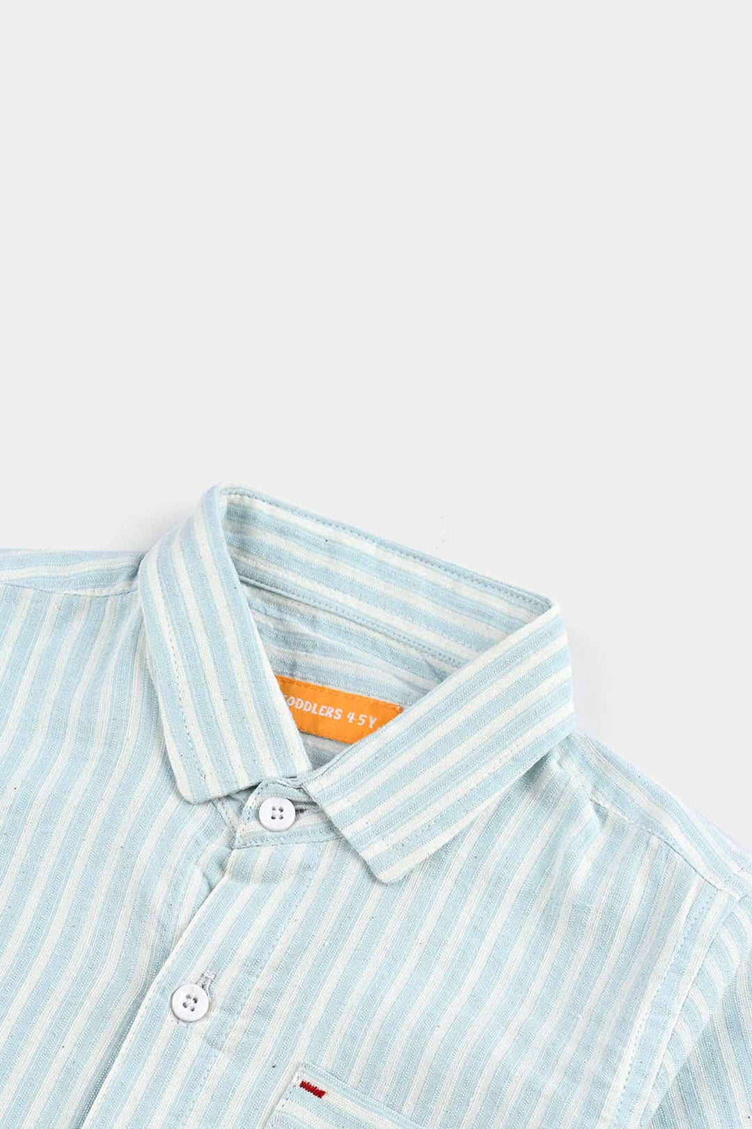 Boys Yarn Dyed Shirt H/S (Blue Waves) - L/BLUE