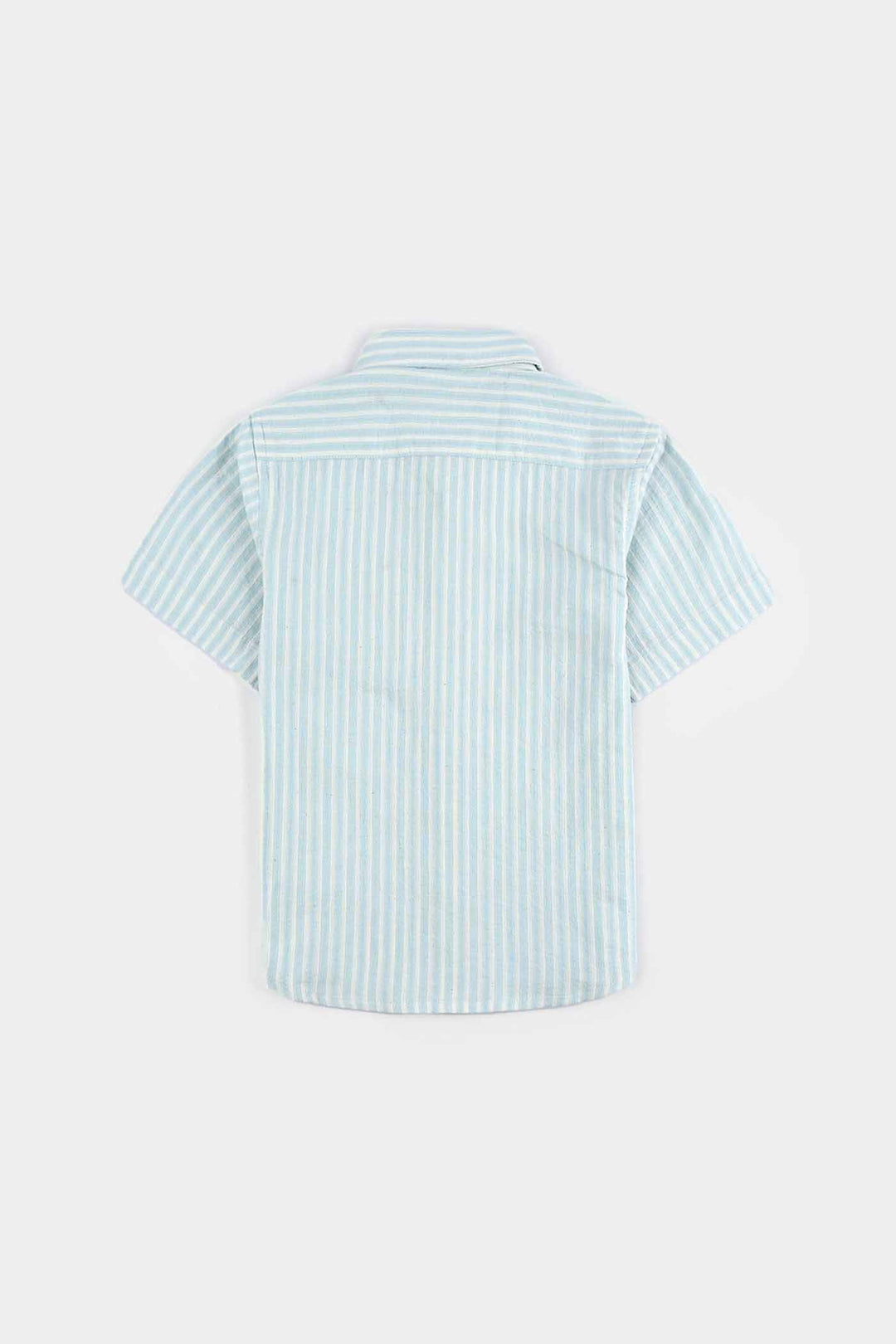Boys Yarn Dyed Shirt H/S (Blue Waves) - L/BLUE