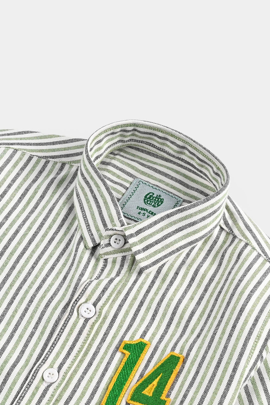 Boys Yarn Dyed Shirt-Green Stripe