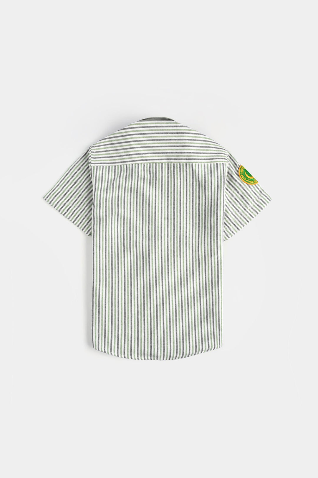 Boys Yarn Dyed Shirt-Green Stripe
