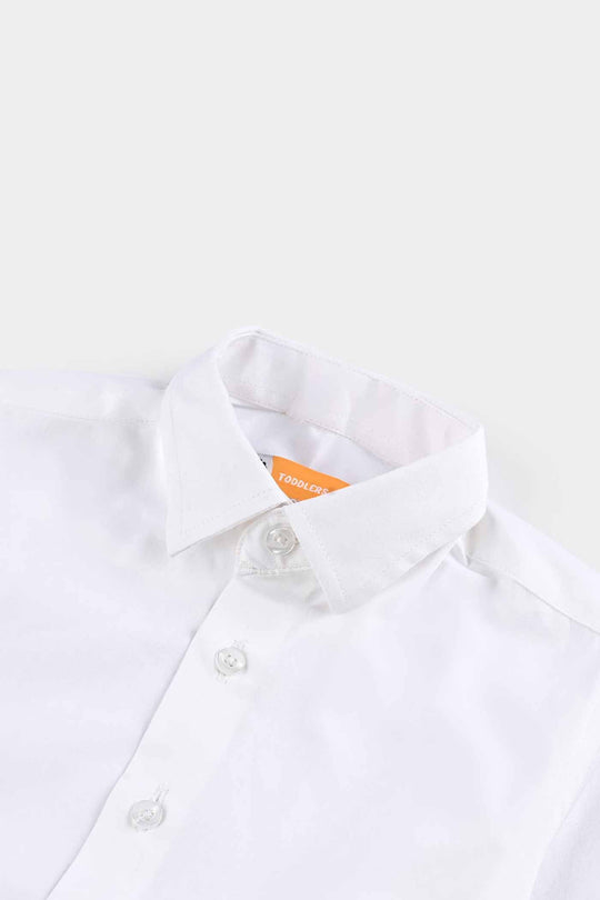 Boys Cotton Poplin Formal Shirt - WHITE