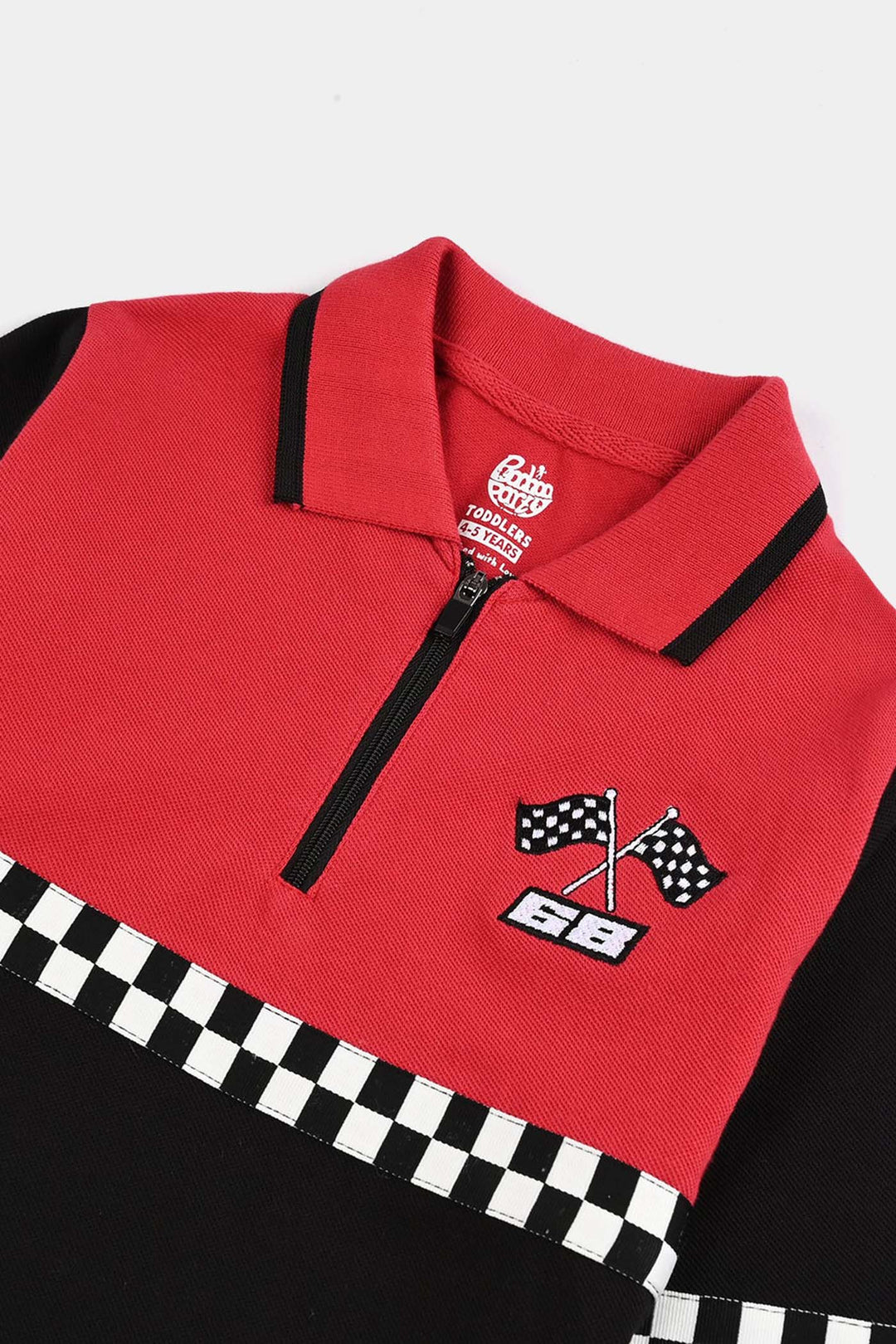 Boys Jumbo Pique Polo - Black