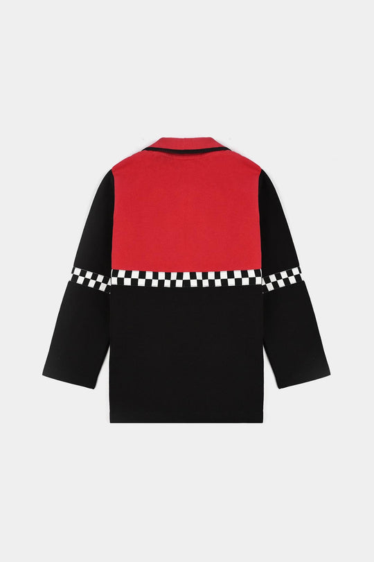 Boys Jumbo Pique Polo - Black