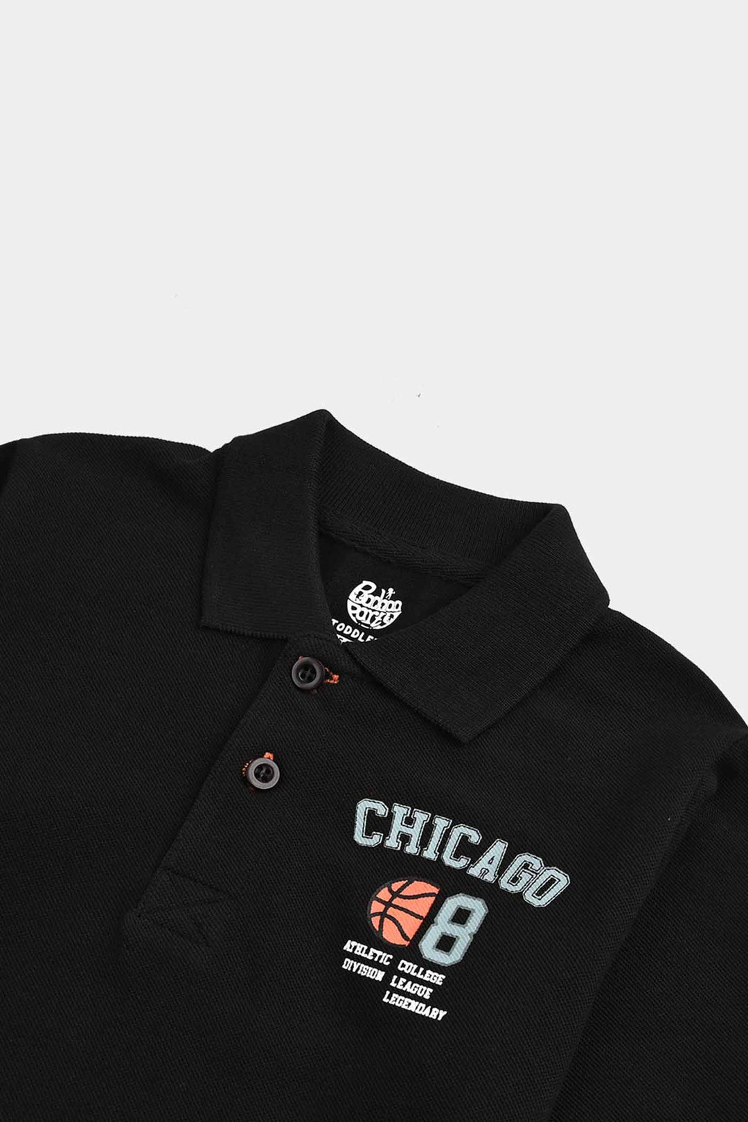 Boys Jumbo Pique Polo F/S Chicago - BLACK