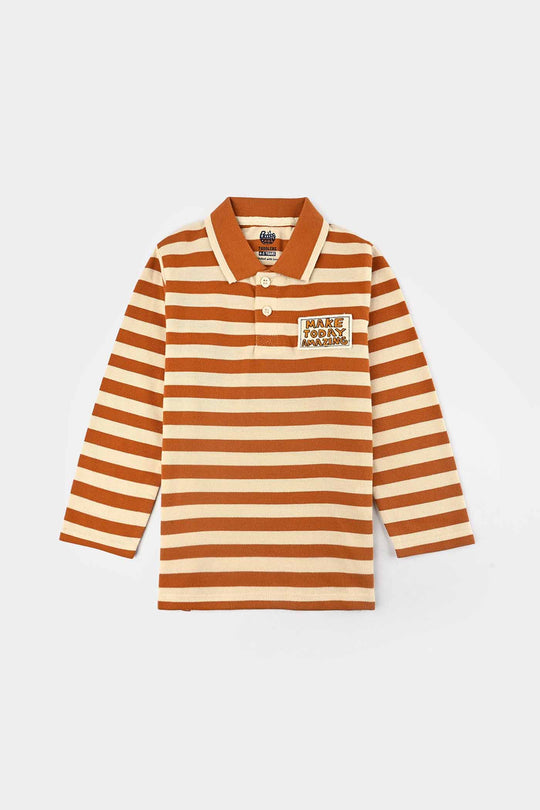 Boys Jumbo Pique Polo F/S Amazing-Ash Pumpkin