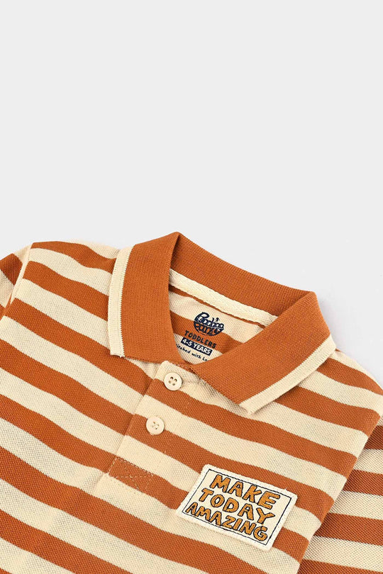Boys Jumbo Pique Polo F/S Amazing-Ash Pumpkin