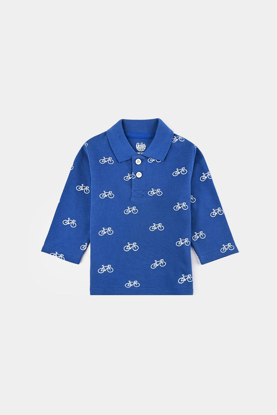 Infant Boys Jumbo Pique Polo F/S Cycle-C.Blue