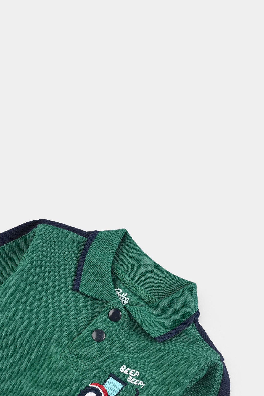 Infant Boys Jumbo Pique Polo F/S Beep Beep - Green