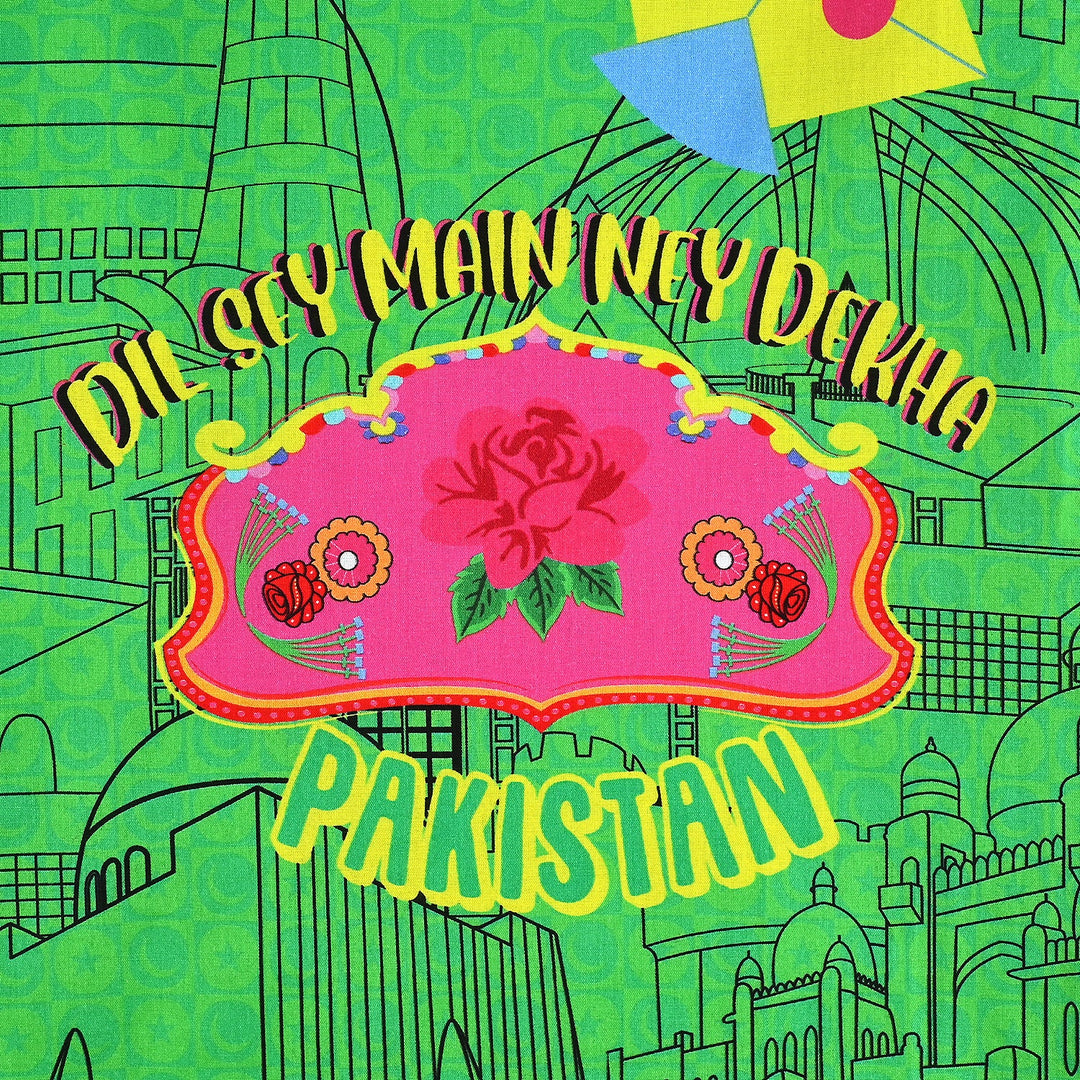 Infant Girls Cotton Printed Kurti Independence Day-L.Green