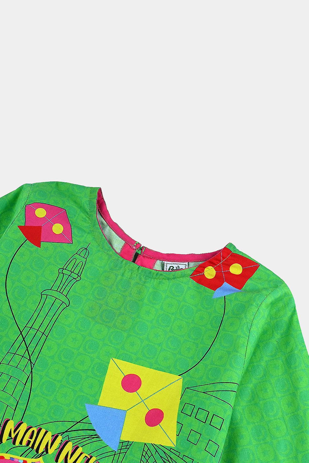 Girls Cotton Printed Kurti independence day-L.Green