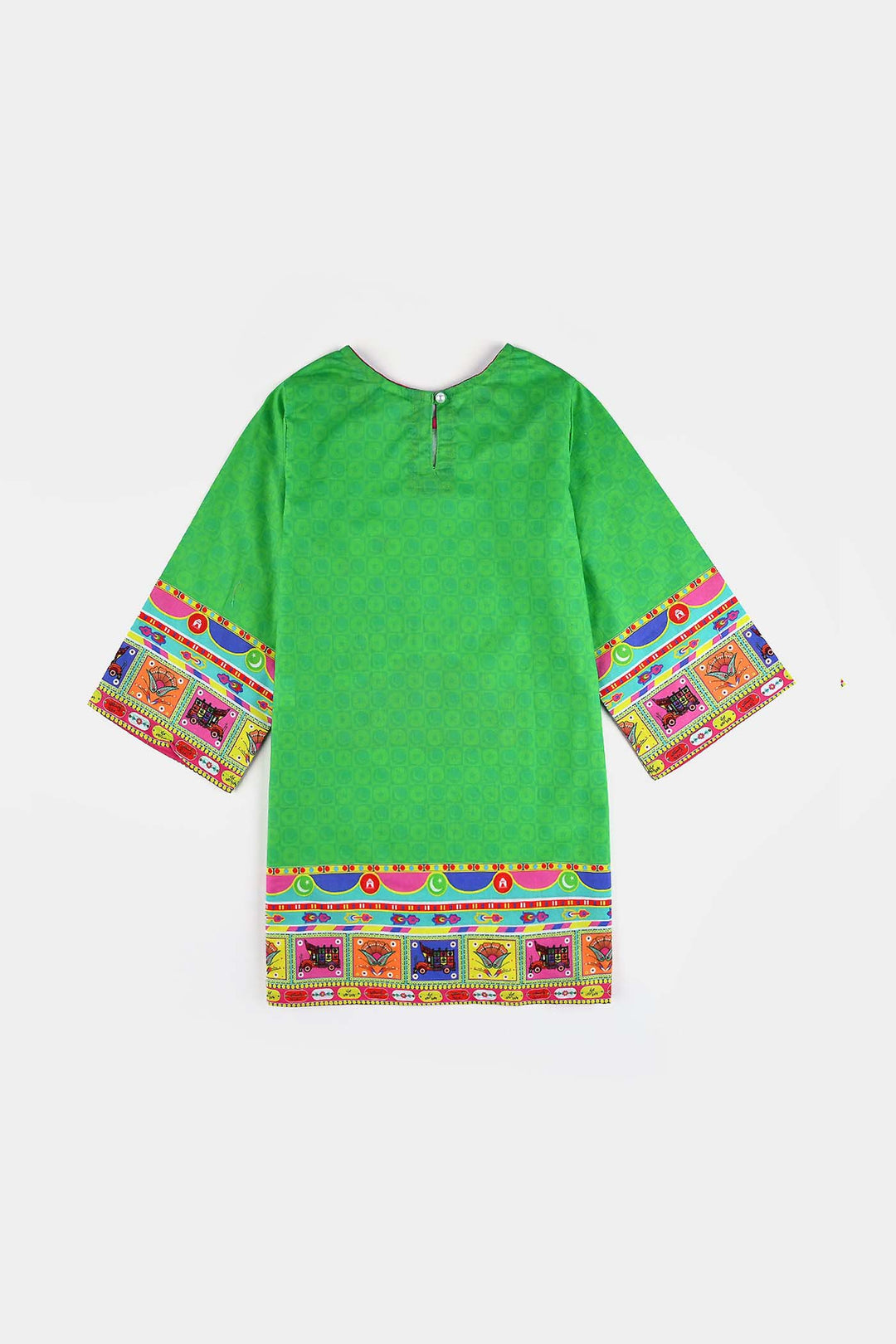 Girls Cotton Printed Kurti independence day-L.Green