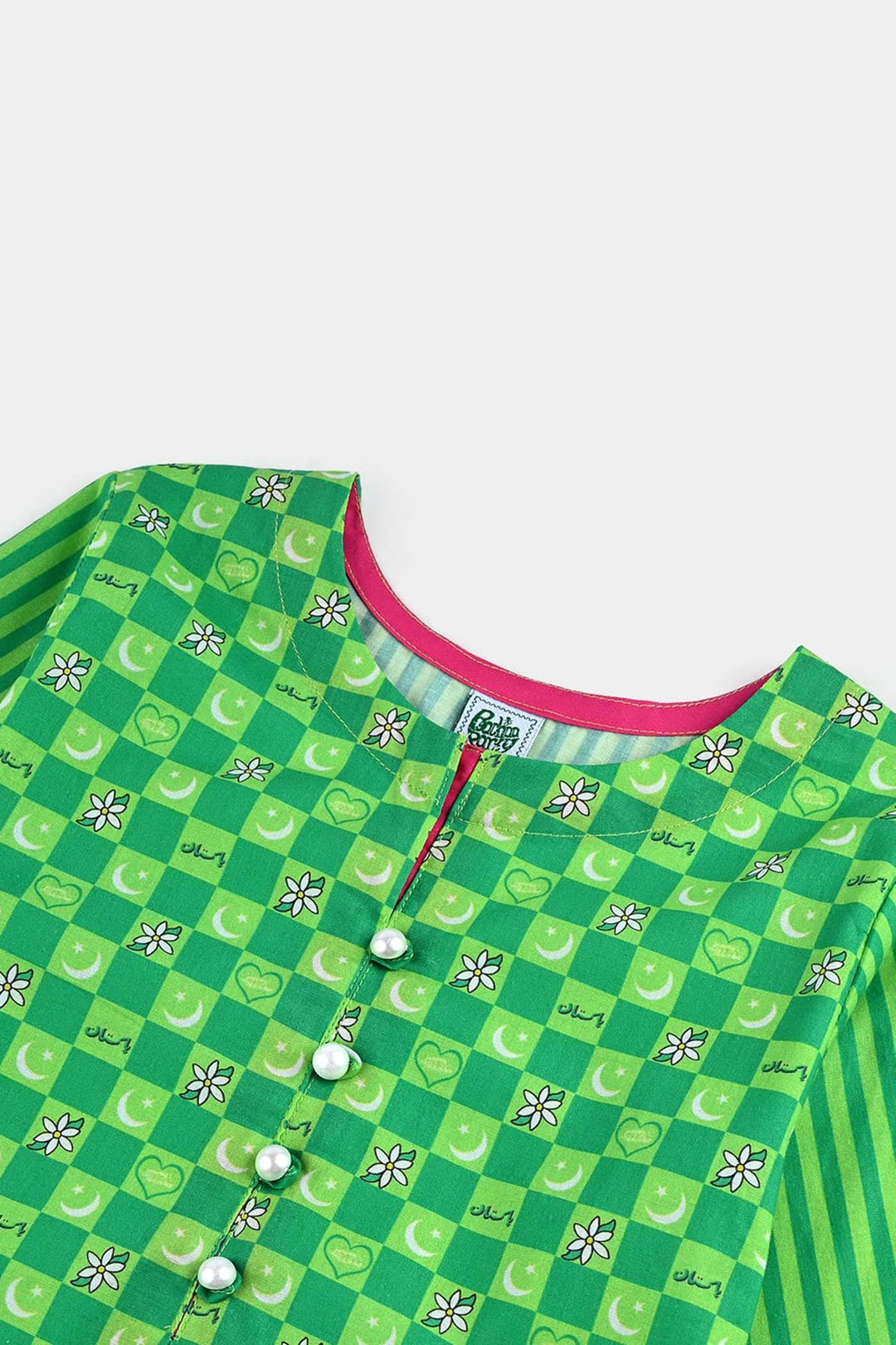 Girls Cotton Printed Kurti Jasmine Ind-L.Green