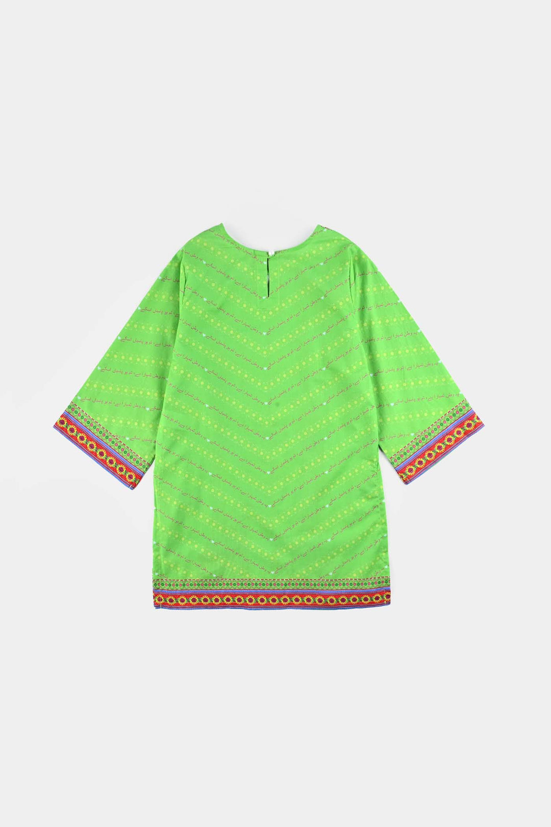 Girls Cotton Printed Kurti Qaumi Tarana Ind-L.Green