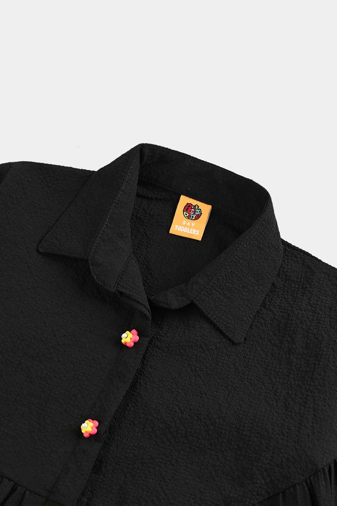 Girls Poly Mesh Casual Top Blended - BLACK