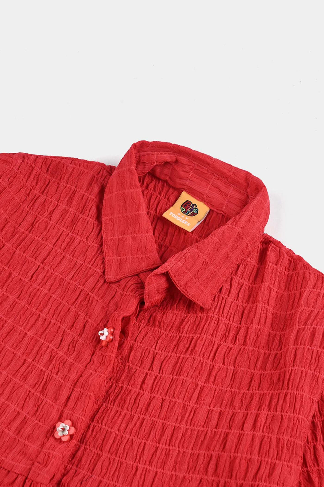 Girls Poly Mesh Casual Top Chilli - RED