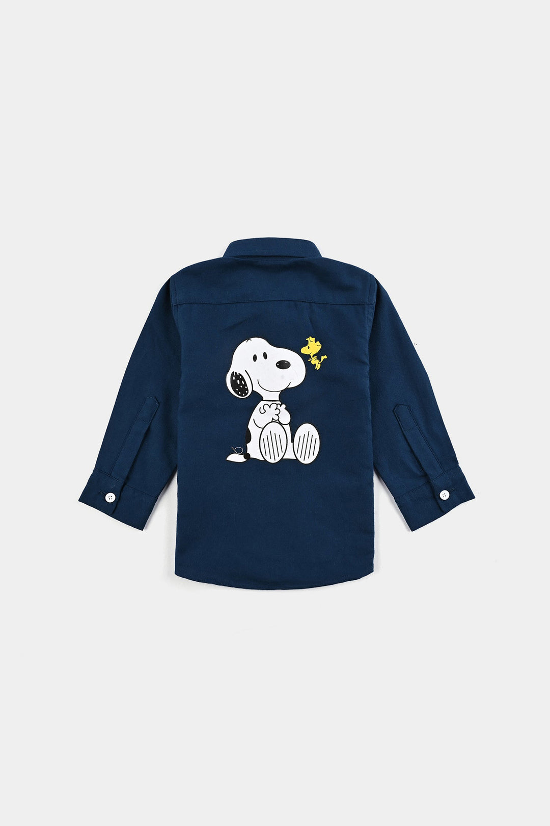 Infant Boys Cotton Twill Shirt F/S (Peanuts) - Blue