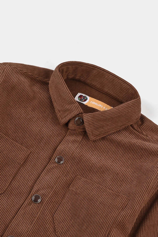 Boys Corduroy Shirt F/S (Today) - BROWN