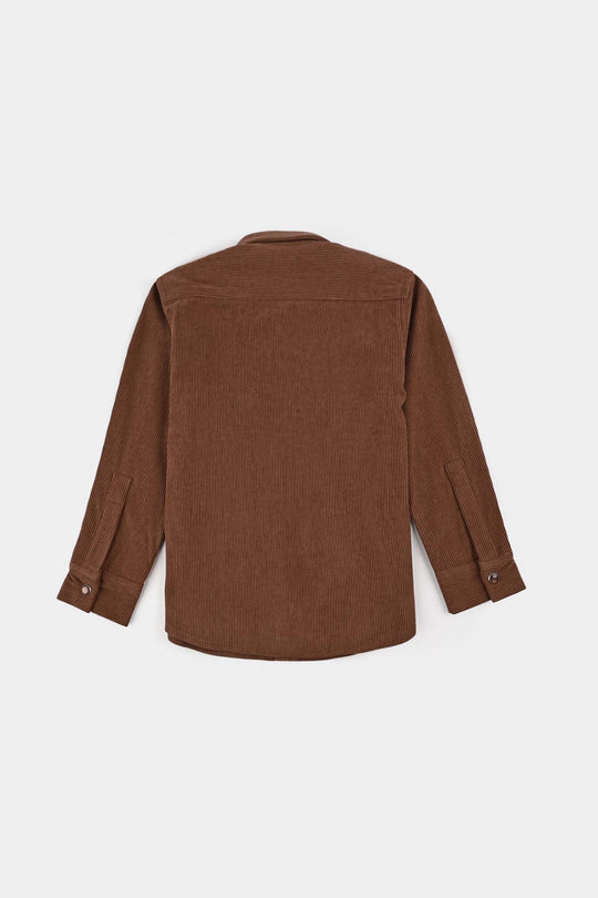 Boys Corduroy Shirt F/S (Today) - BROWN