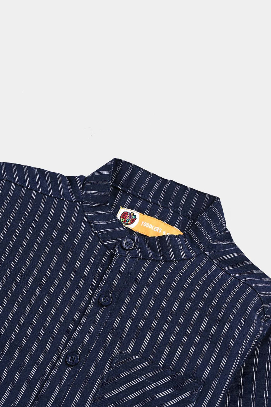 Boys Yarn Dyed Shirt F/S (Keep Moving) - NAVY