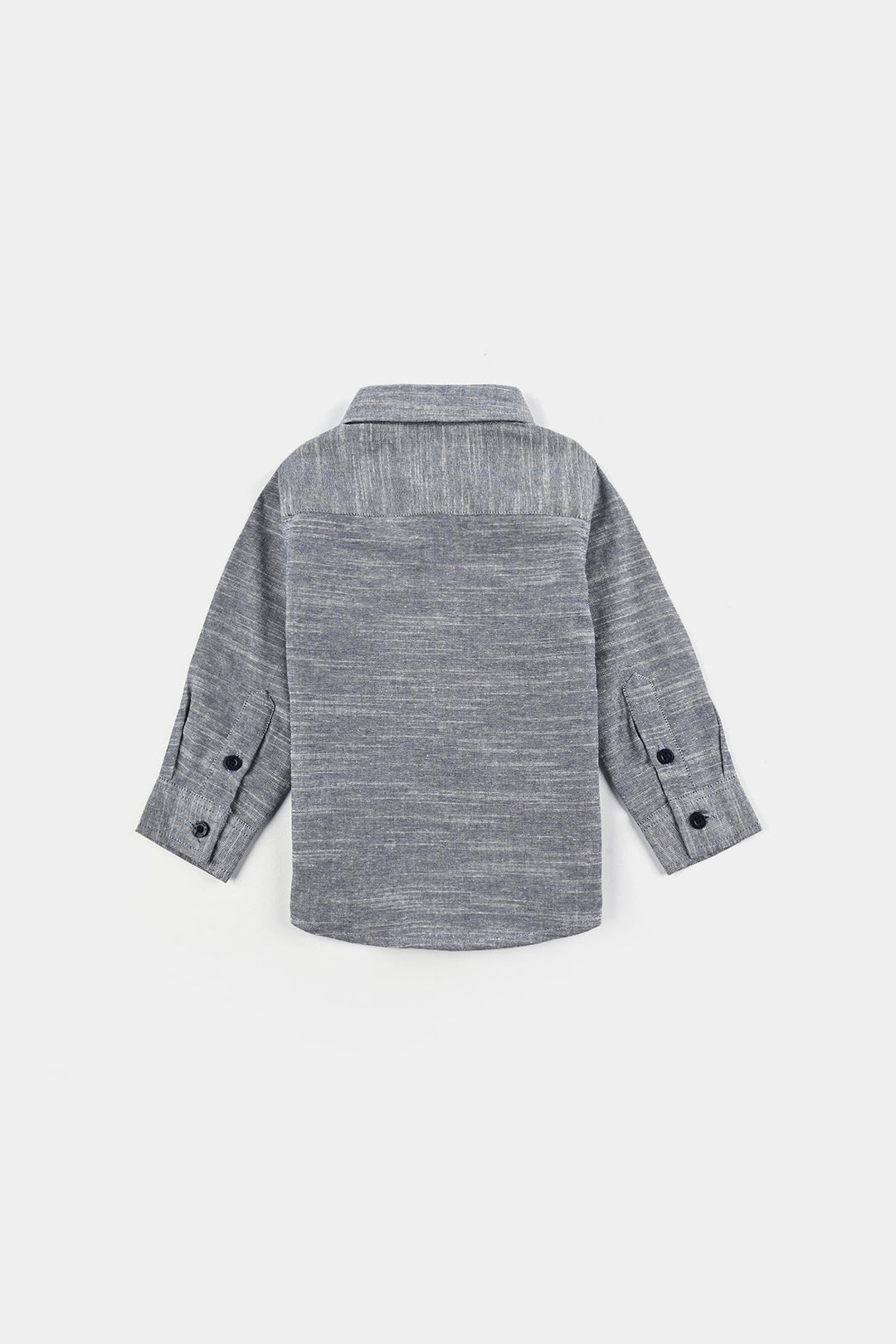 Infant Boys Yarn Dyed Shirt F/S (Bear Here)