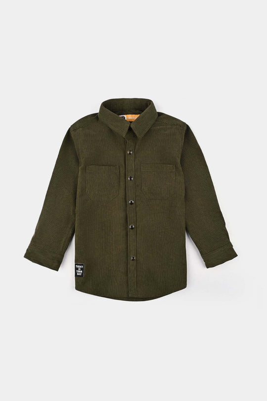 Boys Corduroy Shirt F/S (Ever cord) - Olive