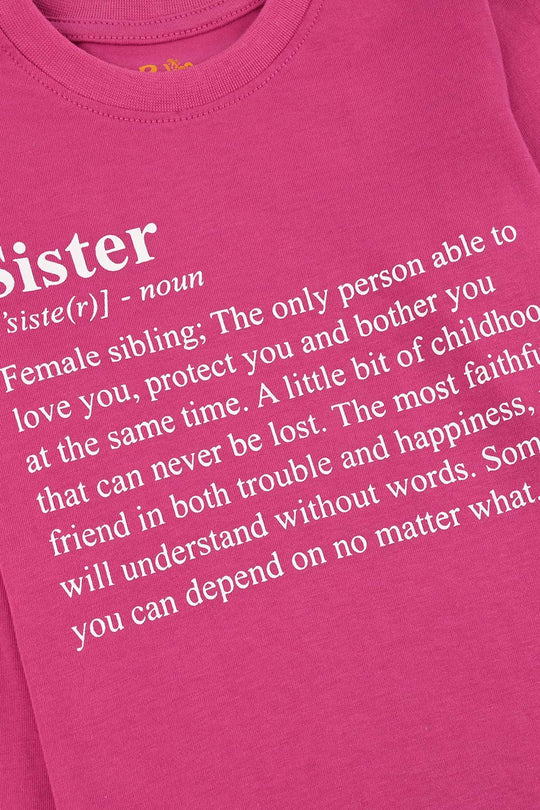 Girls Cotton Jersey T-Shirt F/S SISTER-Purple