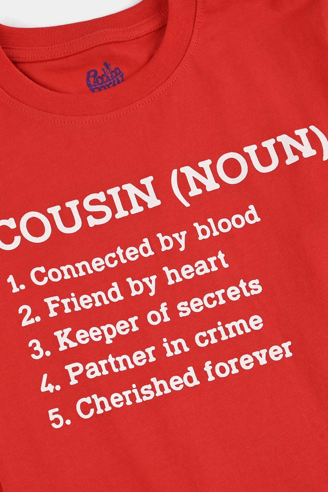 Girls Cotton Jersey T-Shirt F/S Cousin (Noun)-H.R.Red