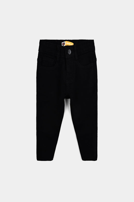 Boys Denim Stretch Basic Pant - BLACK