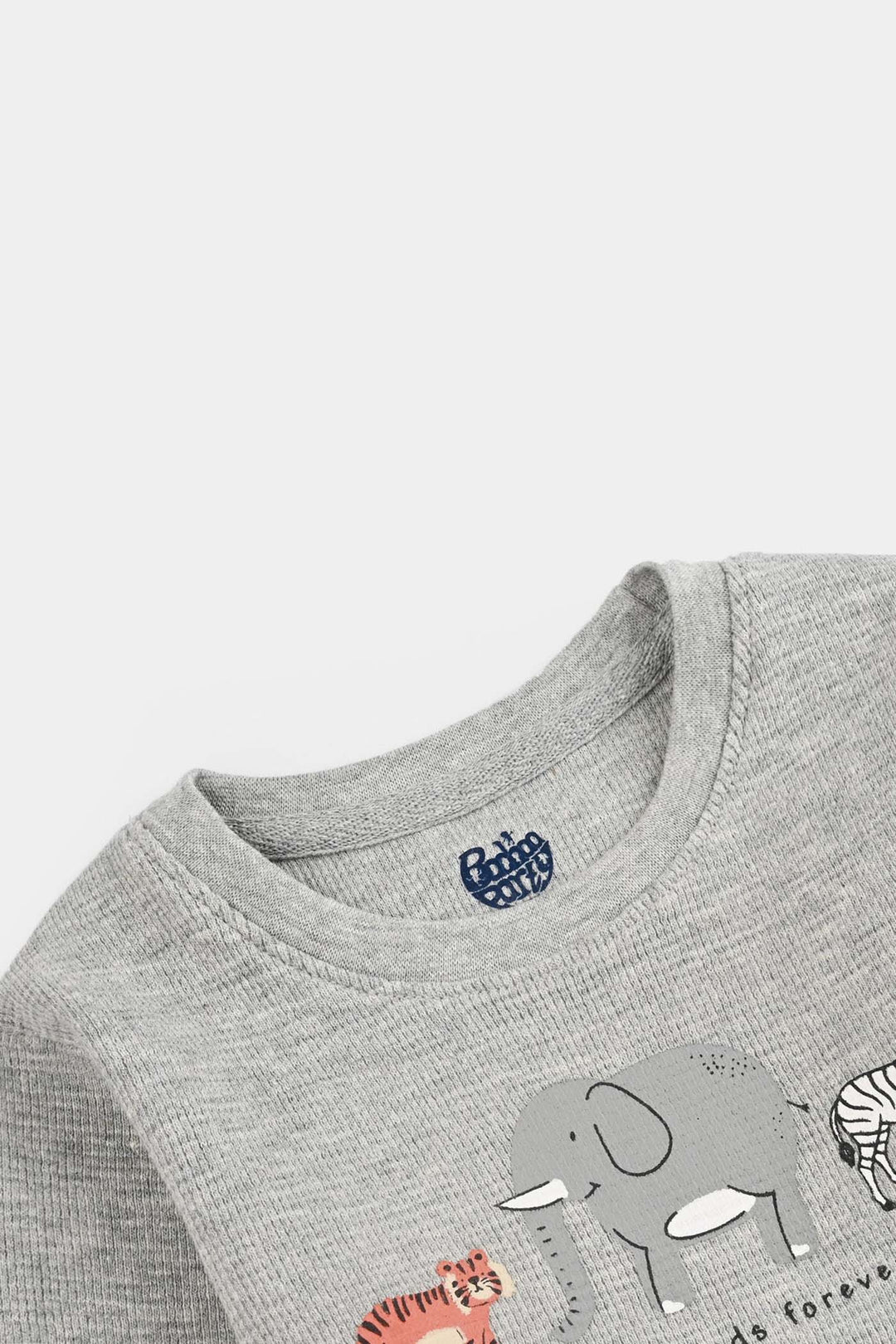 Infant Boys Thermal T-Shirt F/S Friends Forever-Htr.Grey