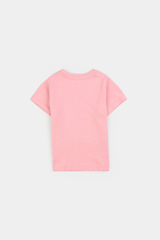 Infant Girls Cotton Jersey T-Shirt H/S Each Other-Candy Pink