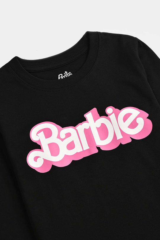 Girls Cotton Jersey T-Shirt F/S-BLACK