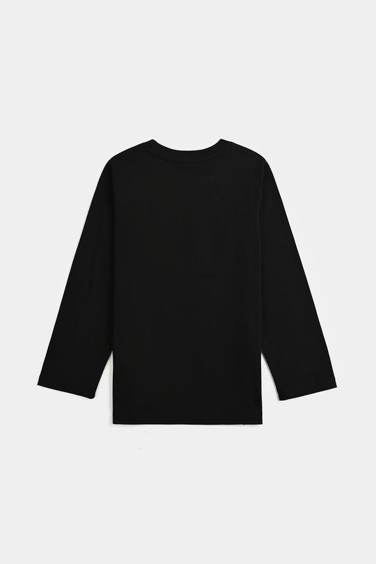 Girls Cotton Jersey T-Shirt F/S-BLACK