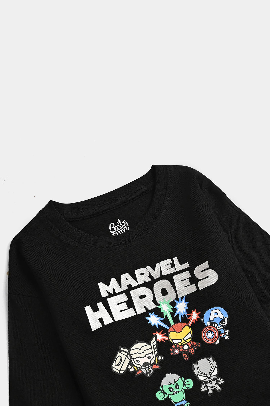 Infant Boys Cotton Jersey T-Shirt F/S Heroes-BLACK