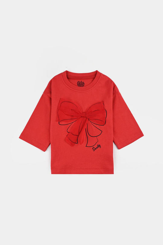 Infant Girls Cotton Jersey T-Shirt - Red