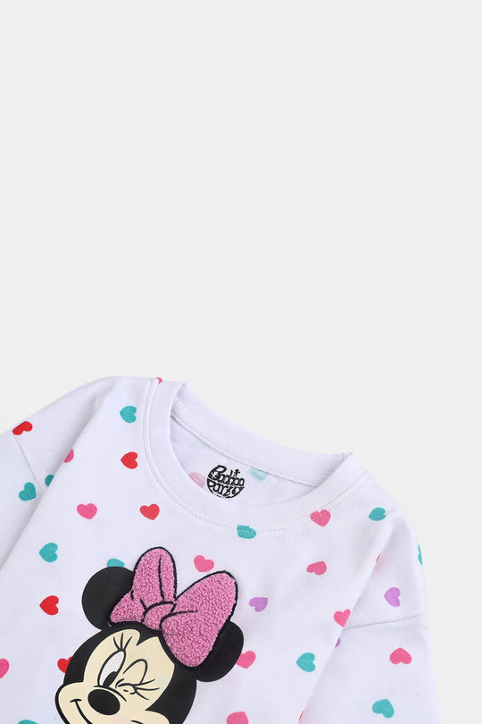 Infant Girls Cotton Jersey T-Shirt F/S-White