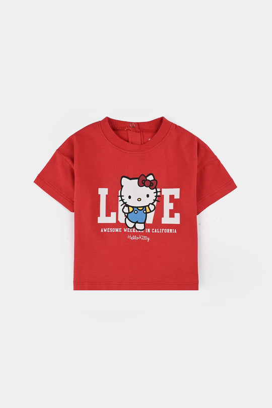 Infant Girls Cotton Jersey T-Shirt - Red