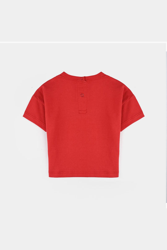 Infant Girls Cotton Jersey T-Shirt - Red