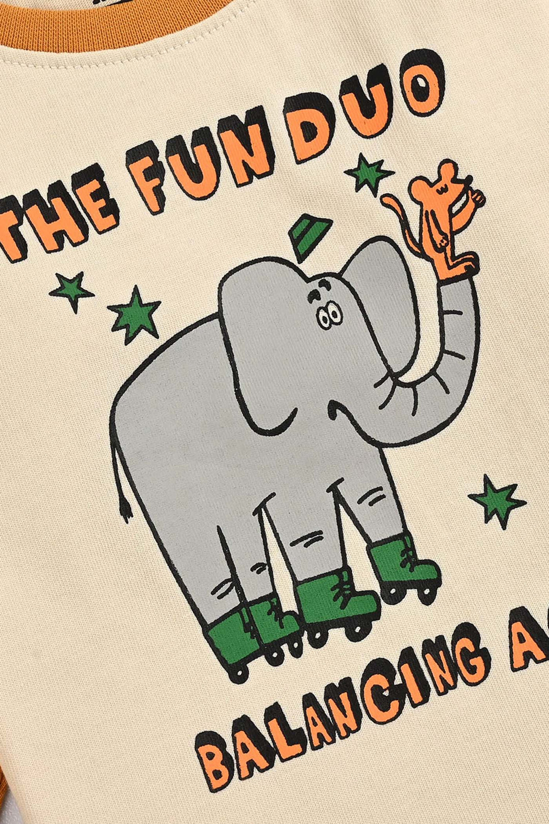 Infant Boys Cotton Jersey T-Shirt F/S The Fun Duo-Wood Ash