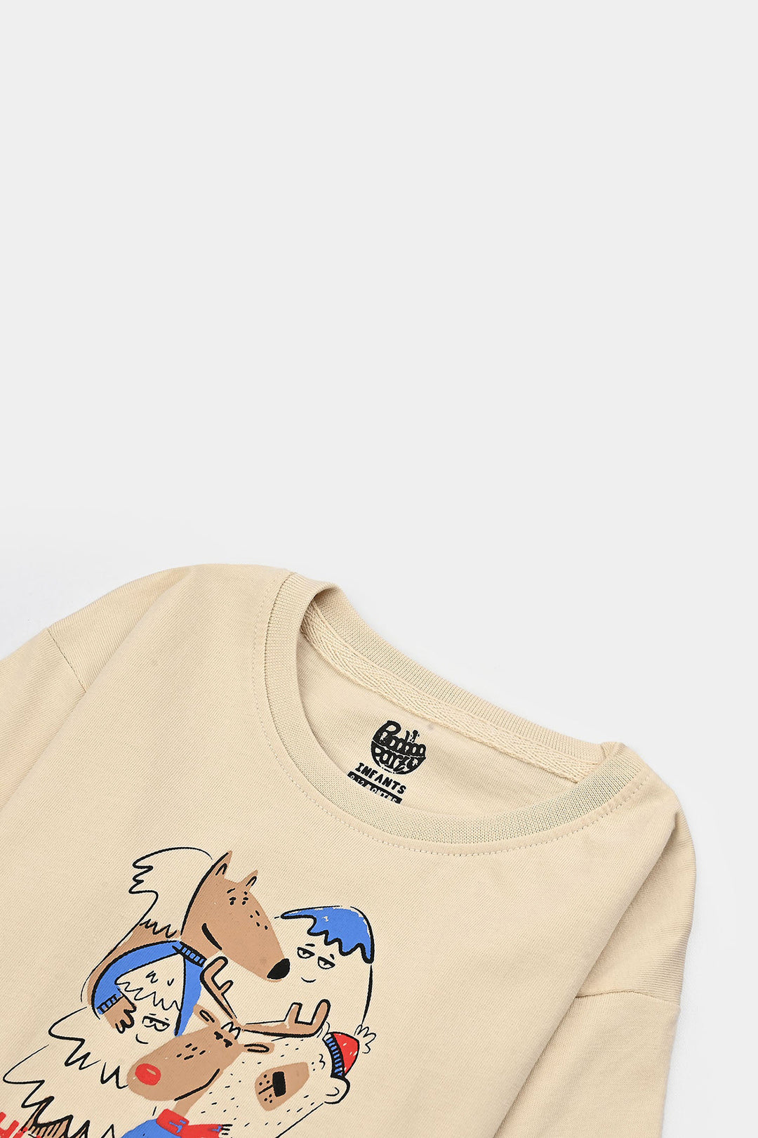 Infant Boys Cotton Jersey T-Shirt F/S Huge Smiles-Wood Ash