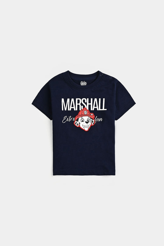 Infant Boys Cotton Jersey T-Shirt H/S Marshall-NAVY