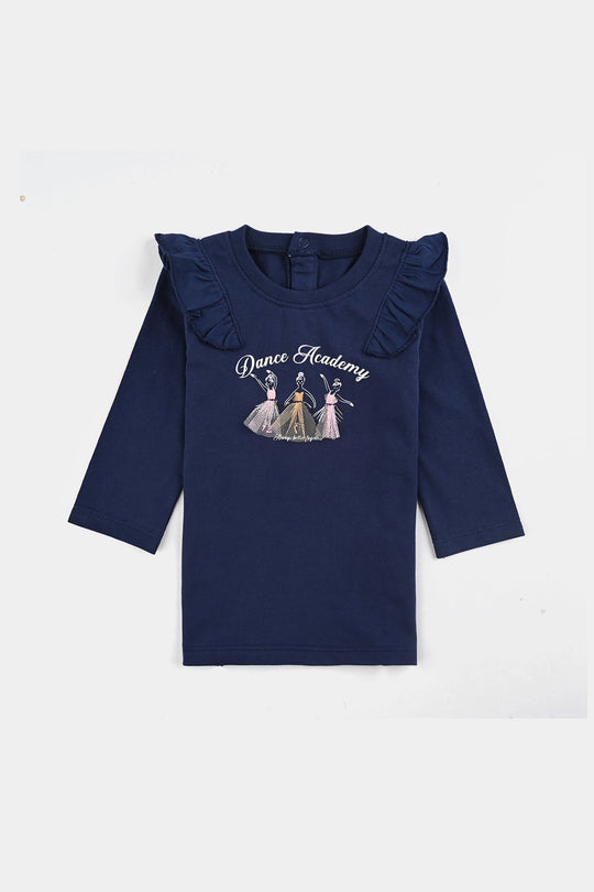 Infant Girls Cotton Jersey T-Shirt F/S Dance Academy-NAVY