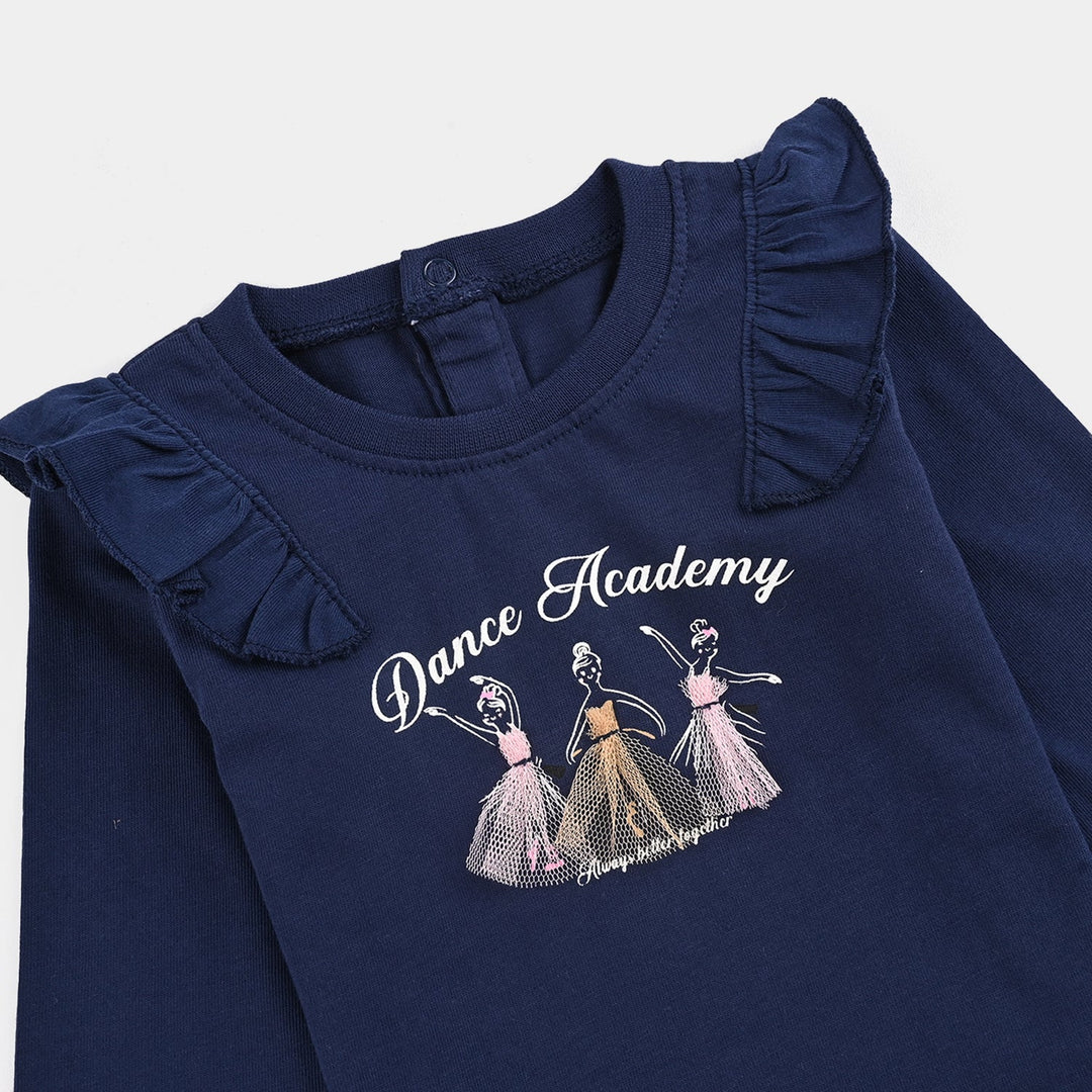 Infant Girls Cotton Jersey T-Shirt F/S Dance Academy-NAVY