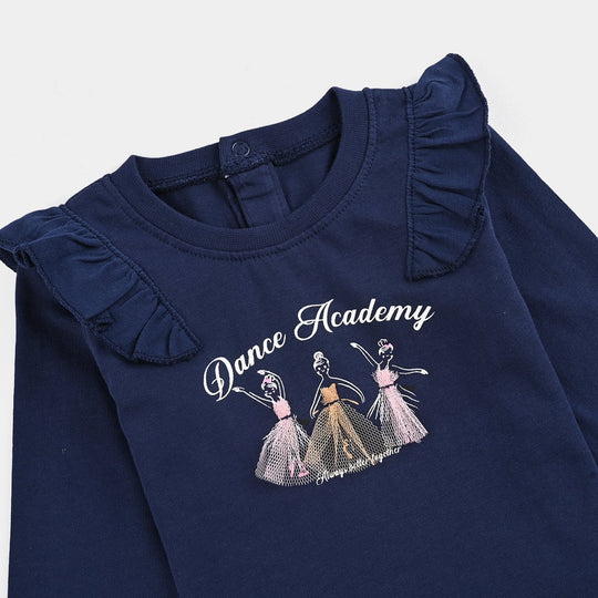 Infant Girls Cotton Jersey T-Shirt F/S Dance Academy-NAVY