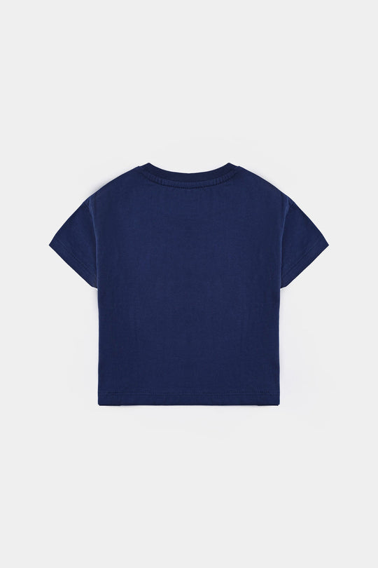Infant Girls Cotton Jersey T-Shirt H/S Super Cute - NAVY