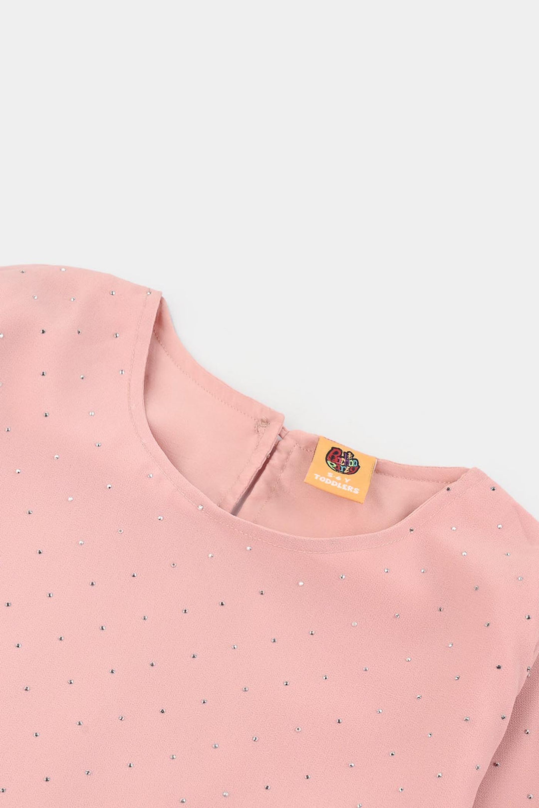 Girls Georgette Casual Top Pink Star Dust-Pink