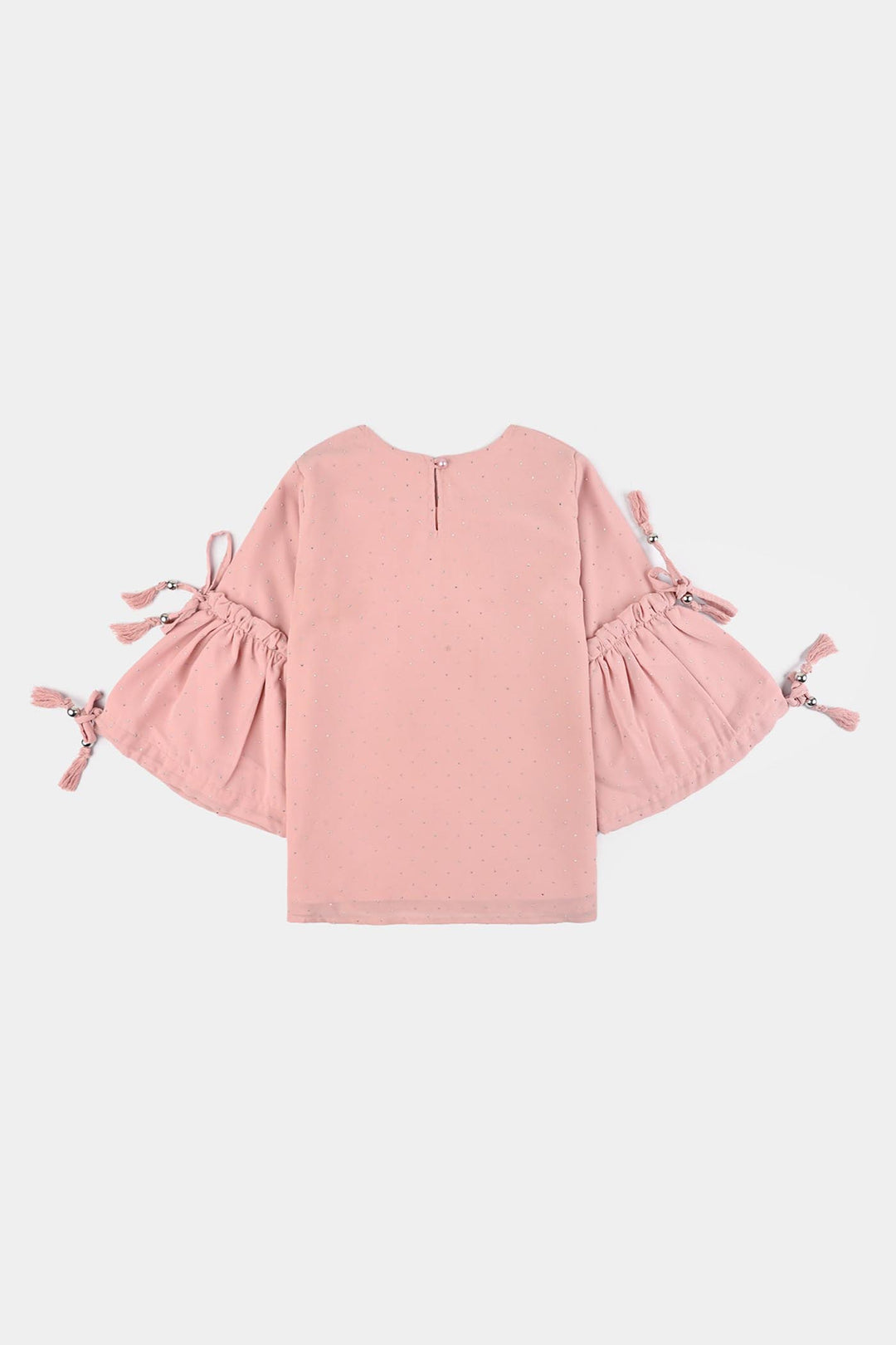 Girls Georgette Casual Top Pink Star Dust-Pink